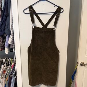 Altar's State Dark Olive Green Pinafore Jumper, Size Medium